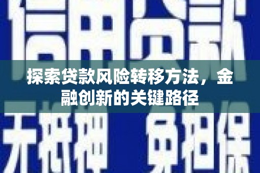 弥渡探索贷款风险转移方法，金融创新的关键路径